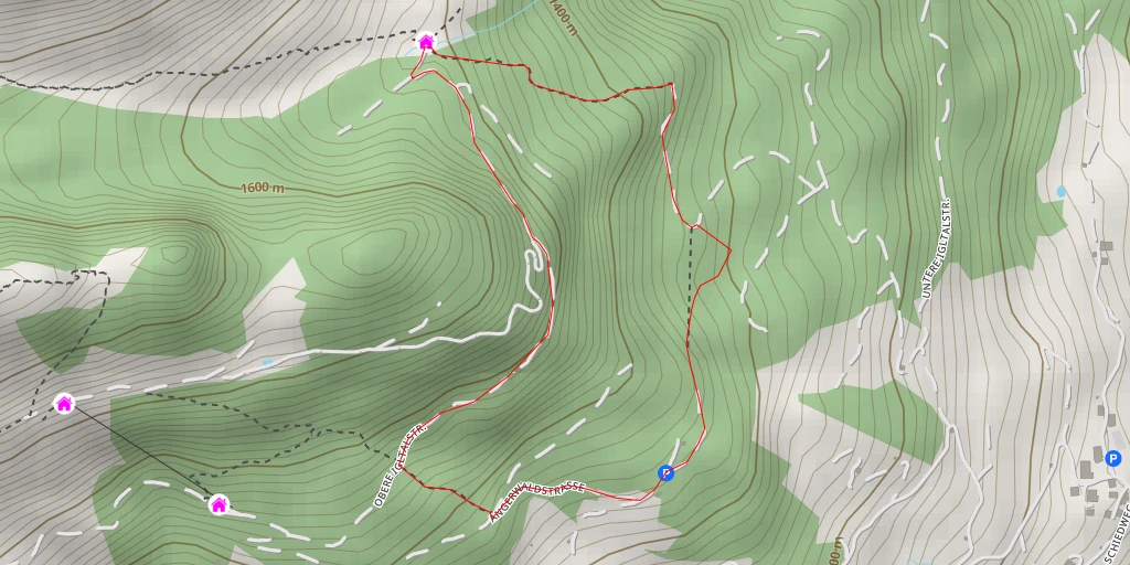 Carte de l'itinéraire :  Igltalalm (Niggeltalalm) - Obere Igltalstraße