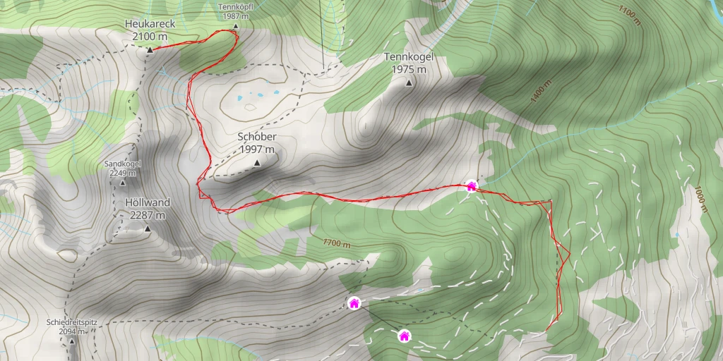 Map of the trail for Heukareck