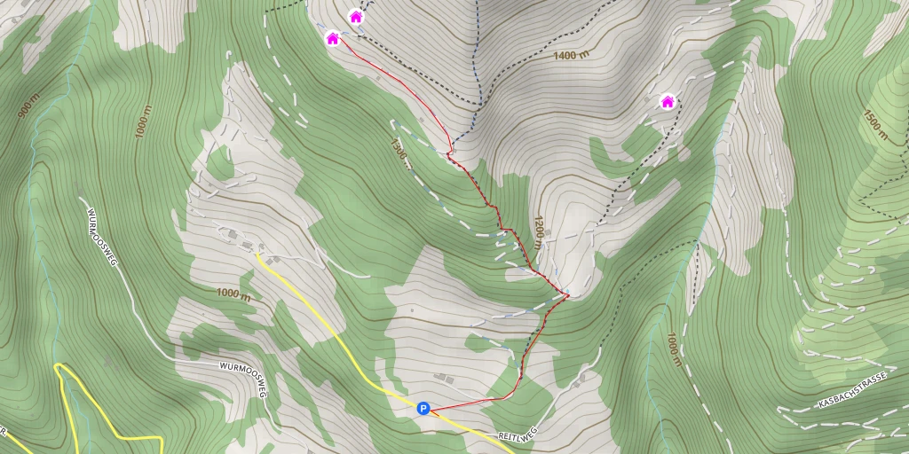 Map of the trail for Zillhütte