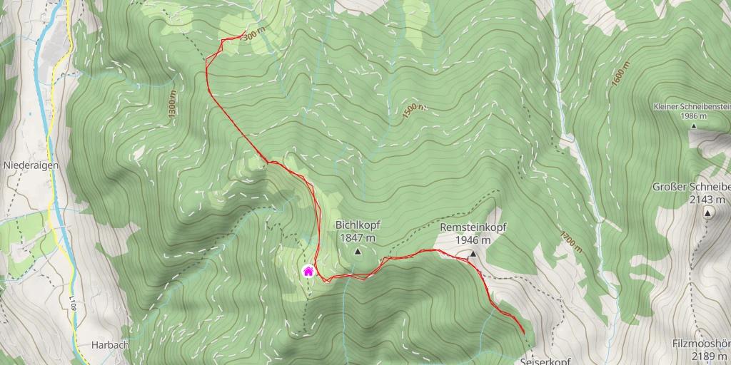 Map of the trail for Hungerhubwaldstraße