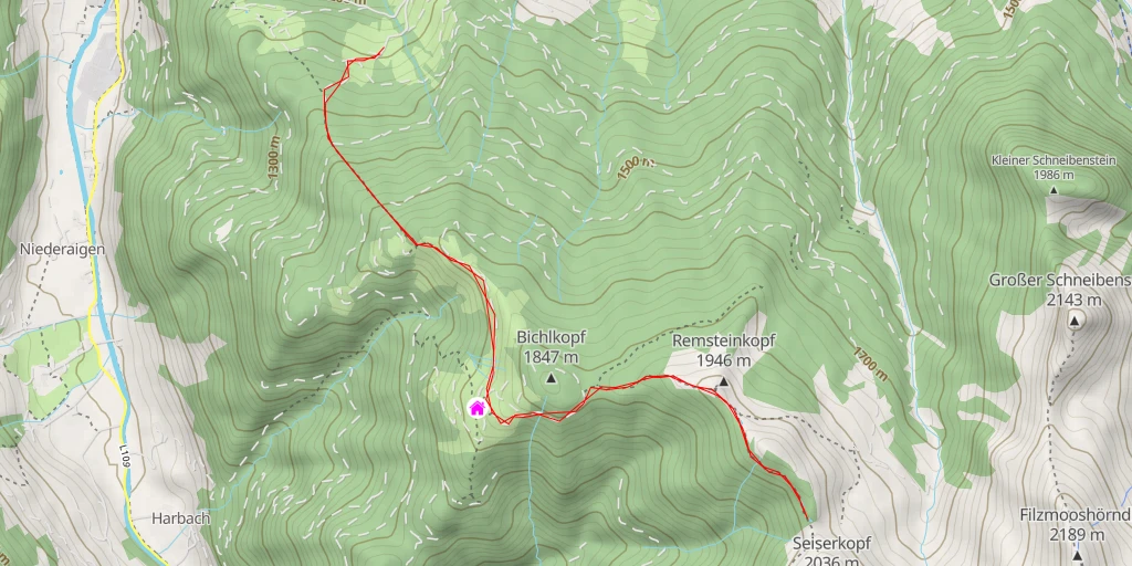 Map of the trail for Hungerhubwaldstraße