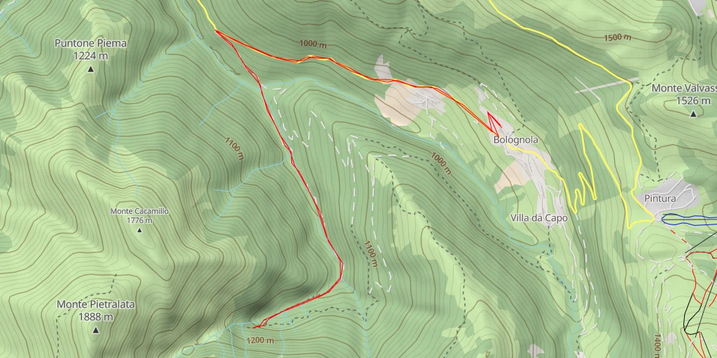 Carte de l'itinéraire :  Cascate dell'Acquasanta