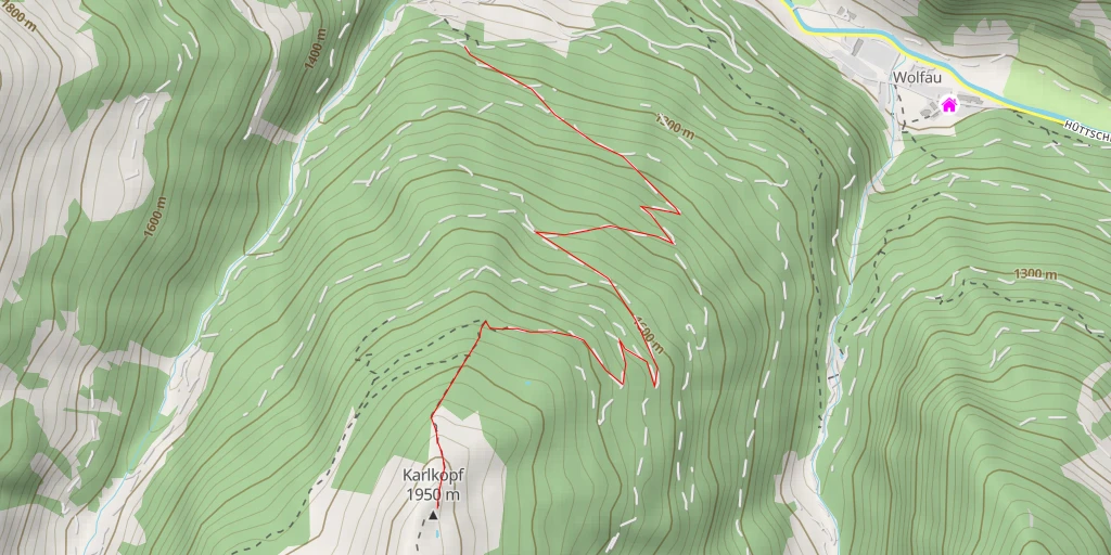 Map of the trail for Karlkopf