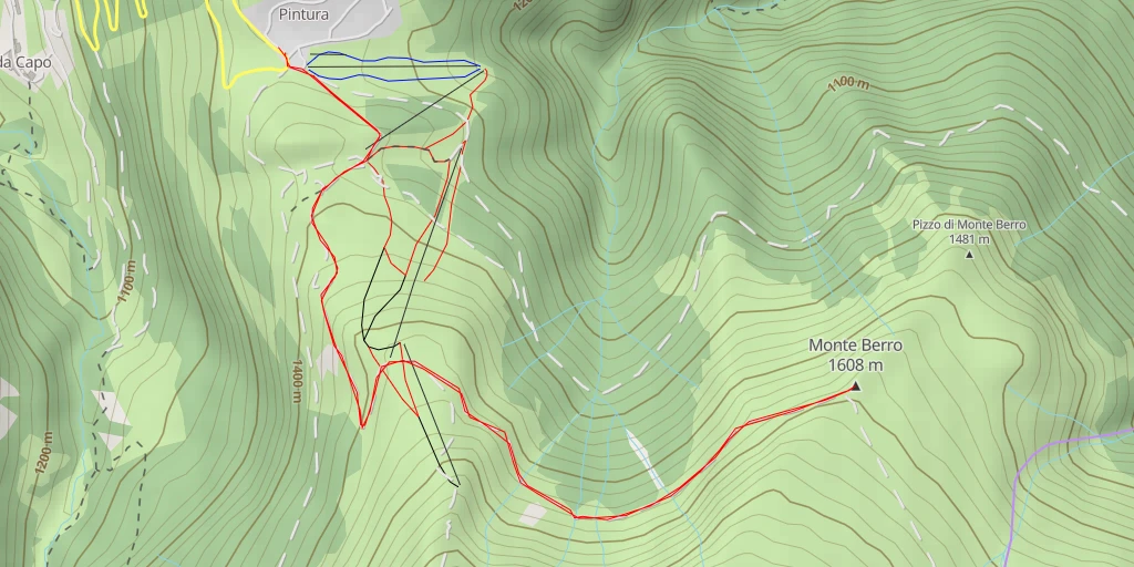 Map of the trail for Monte Berro