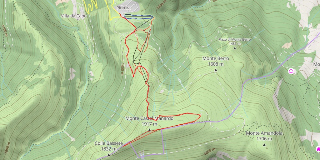 Carte de l'itinéraire :  Scoglio del Montone