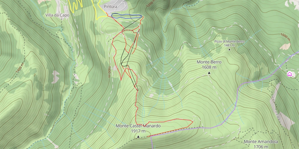 Carte de l'itinéraire :  Monte Castel Manardo