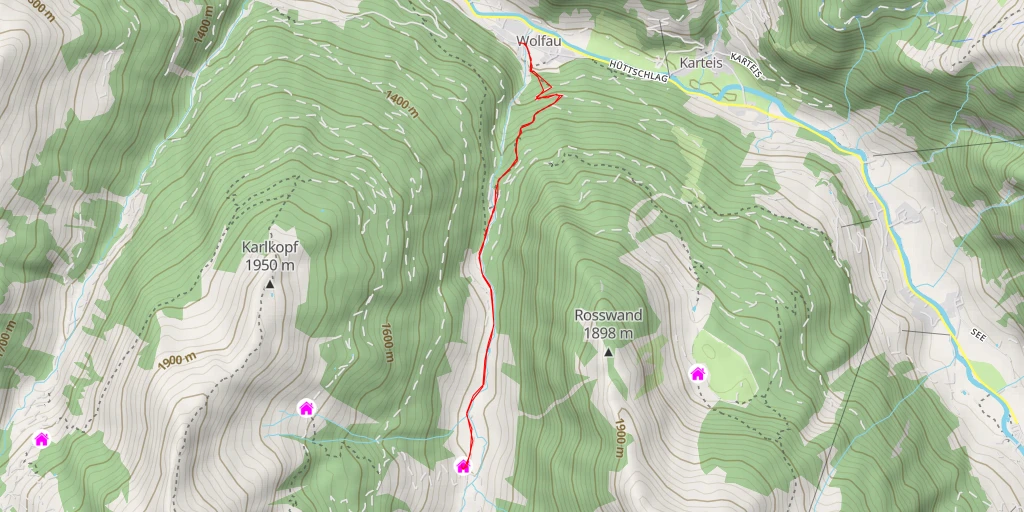 Map of the trail for Hubgrundalm