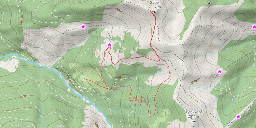 Map of the trail for Gabel