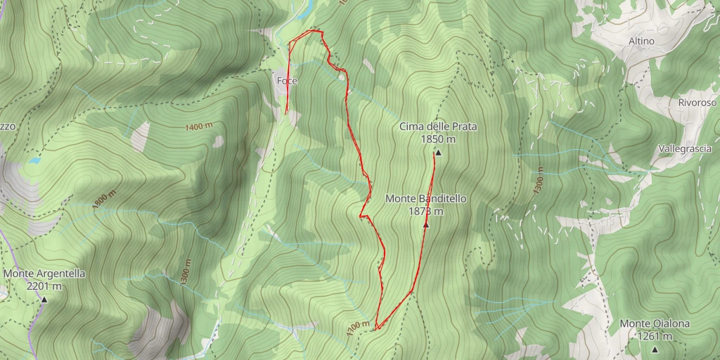 Carte de l'itinéraire :  Cima delle Prata