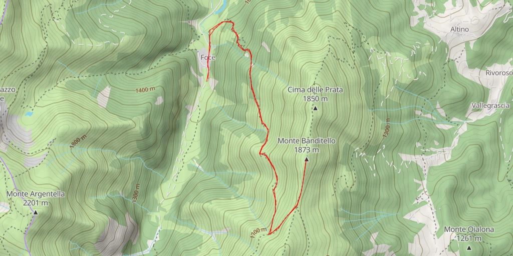 Map of the trail for Monte Banditello