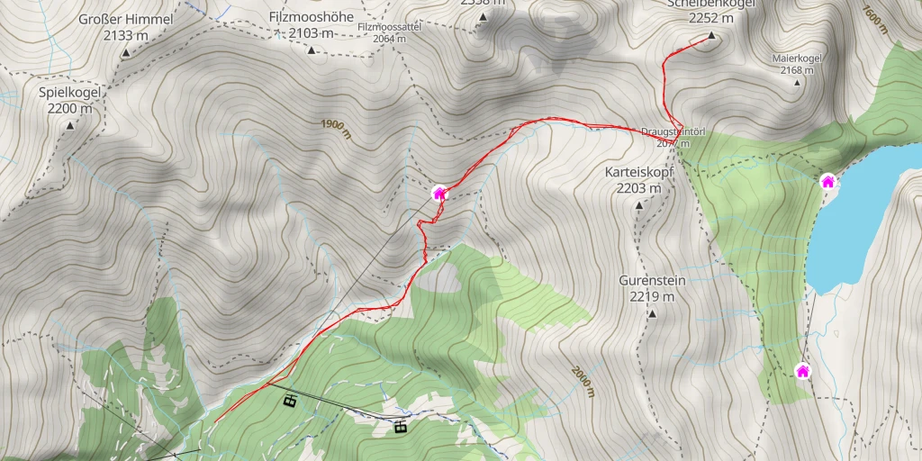 Carte de l'itinéraire :  Scheibenkogel