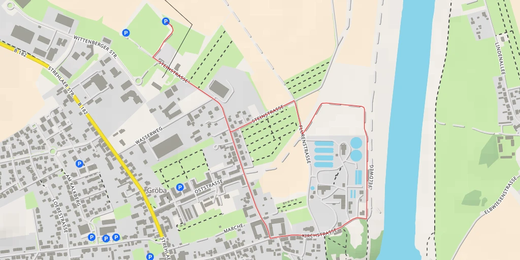 Map of the trail for Kläranlage Riesa - Flurenstraße