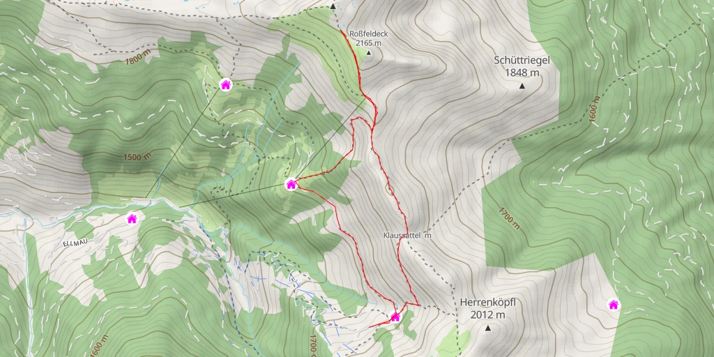 Carte de l'itinéraire :  Gründegg - Abkürzung zur Loosbühelalm