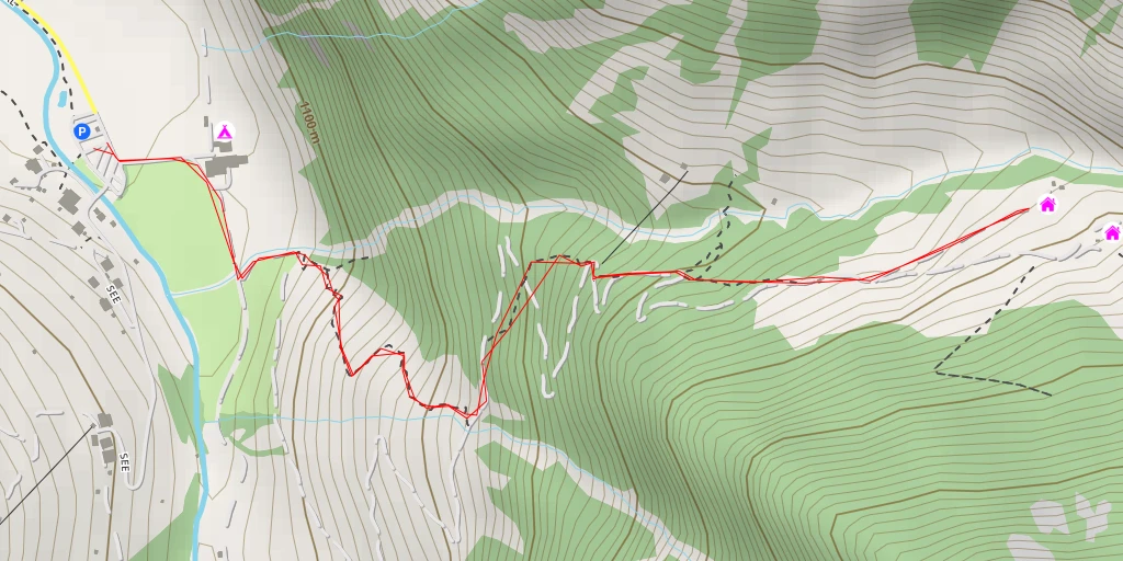 Carte de l'itinéraire :  Kreealm Kreehüte