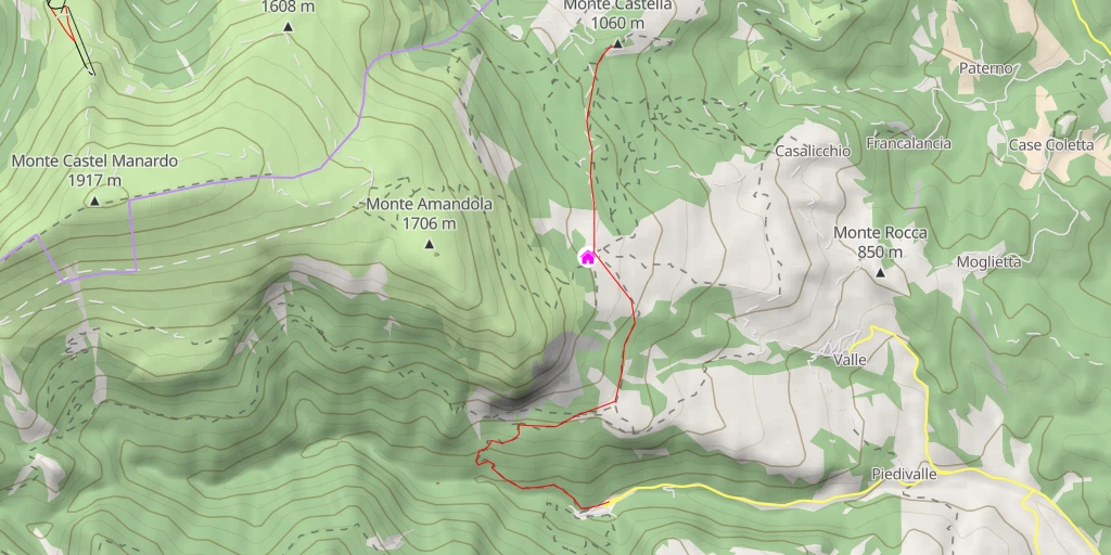 Map of the trail for Monte Castella