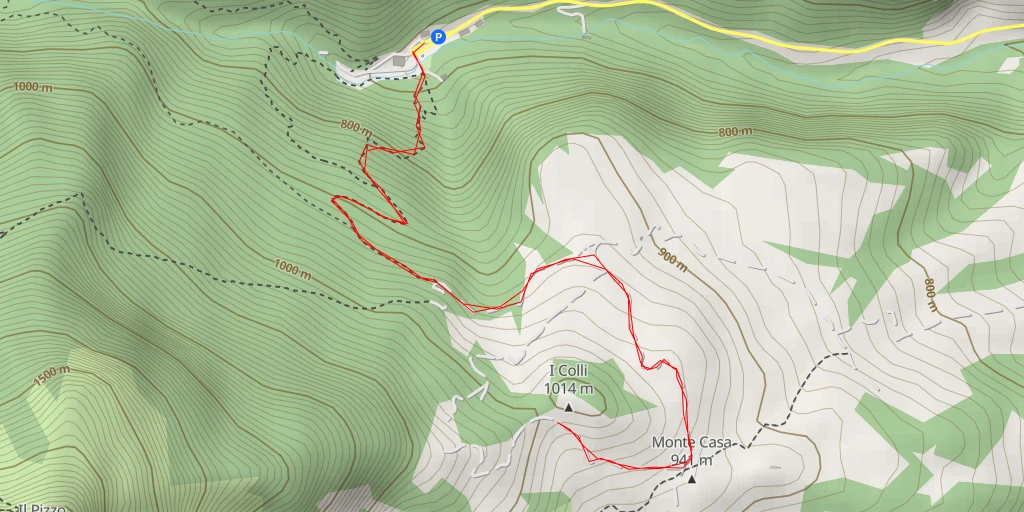 Map of the trail for I Colli