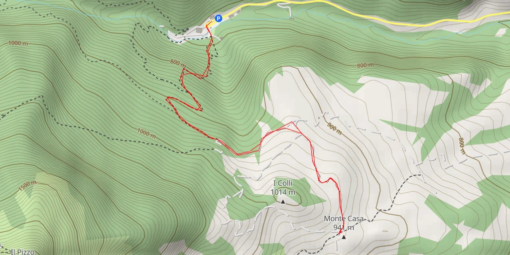 Map of the trail for Monte Casa