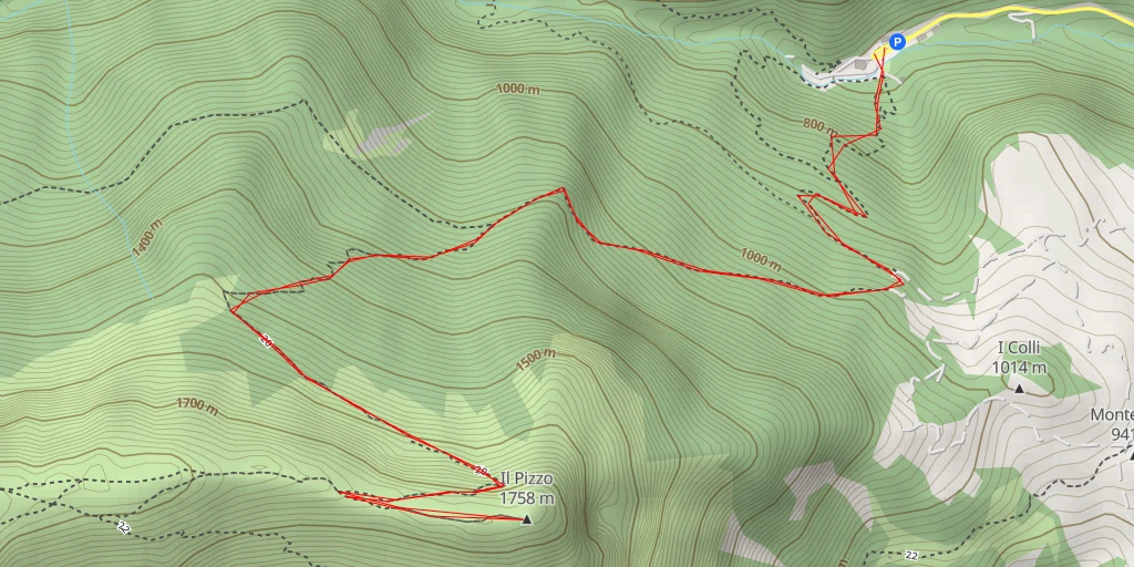 Map of the trail for Il Pizzo