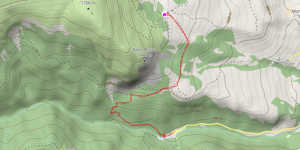 Map of the trail for AI - Rifugio città di Amandola