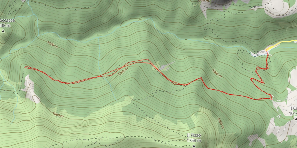 Map of the trail for AI - Sala del Trono - Montefortino