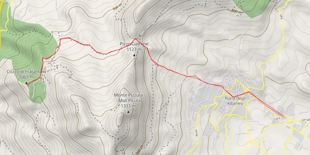 Carte de l'itinéraire :  Cozzo di Fratantoni