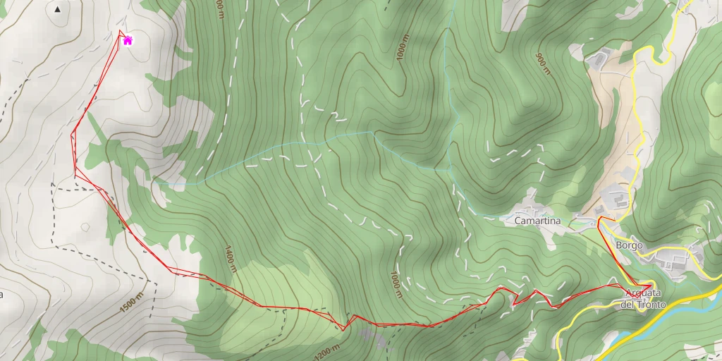 Map of the trail for AI - Rifugio degli Alpini