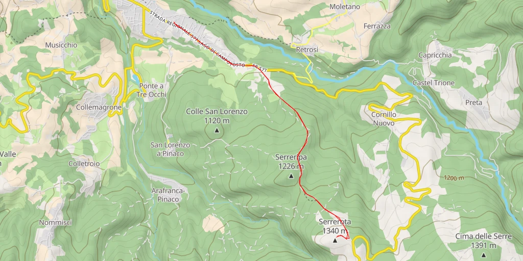 Map of the trail for Serrerota