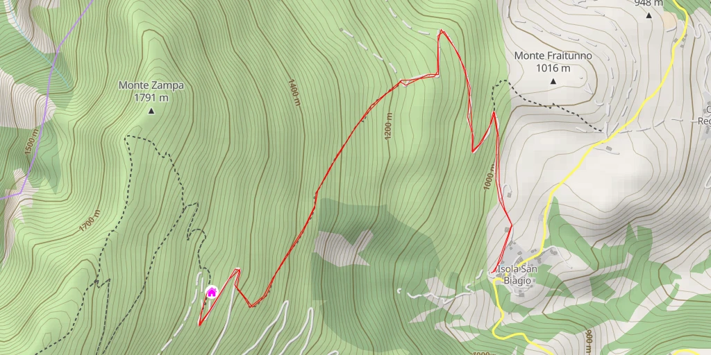 Map of the trail for AI - Rifugio Sibilla