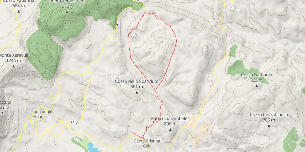 Map of the trail for Gorgo di Rebuttone