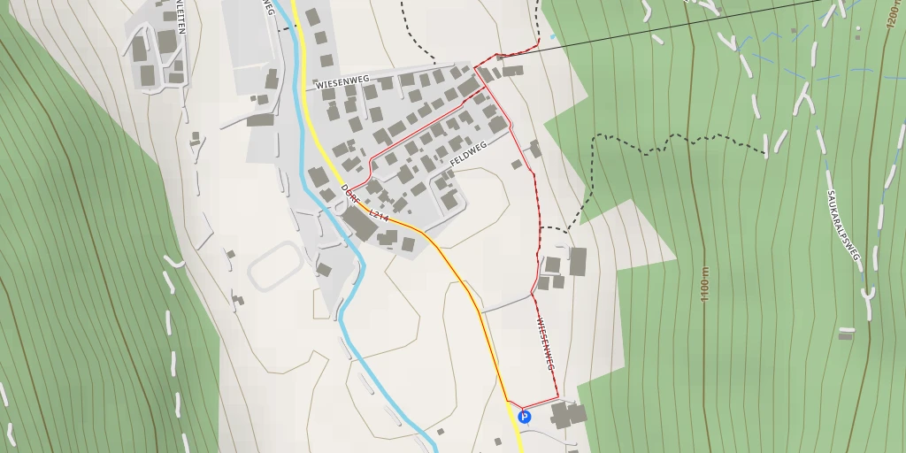 Map of the trail for Feldweg