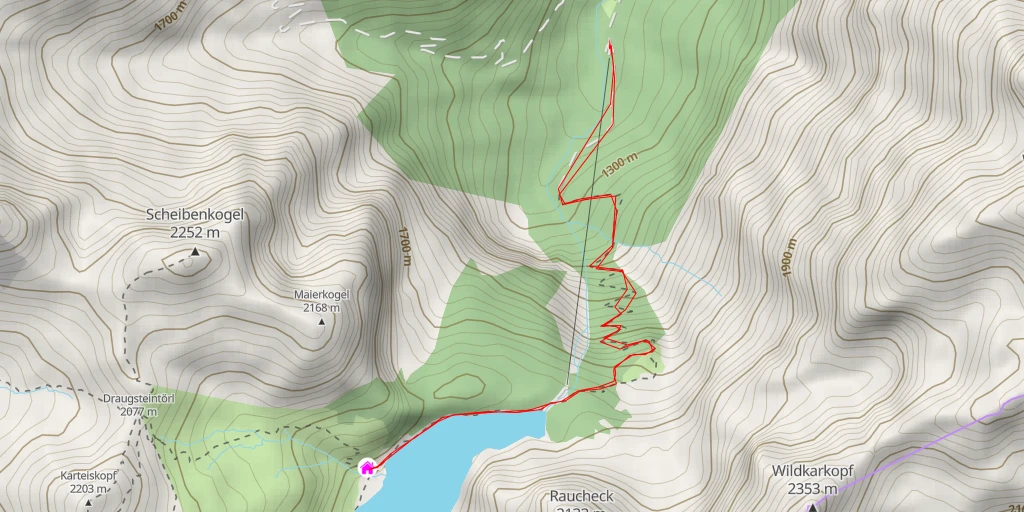 Map of the trail for Tappenkarsee Alm - Kleinarl