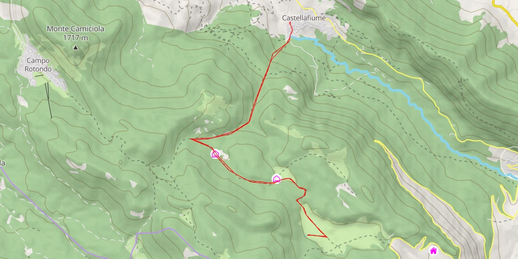 Map of the trail for Volubro dei Piani della Renga