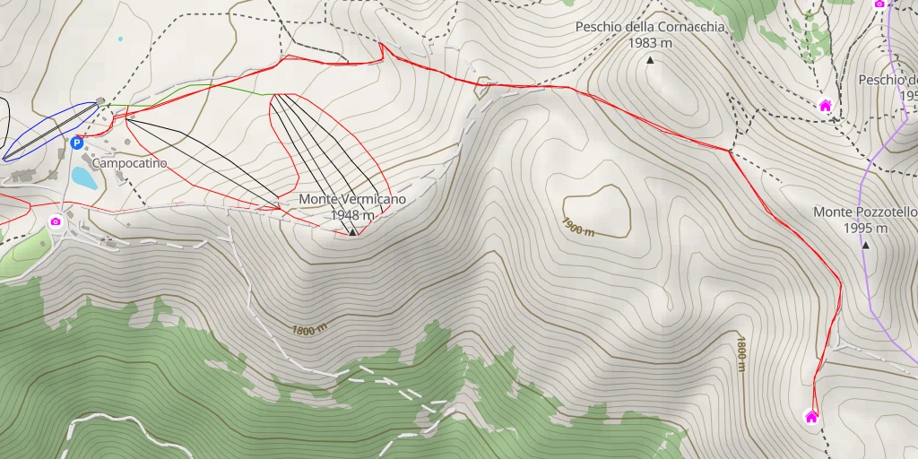 Map of the trail for Rifugio Enel di Campovano