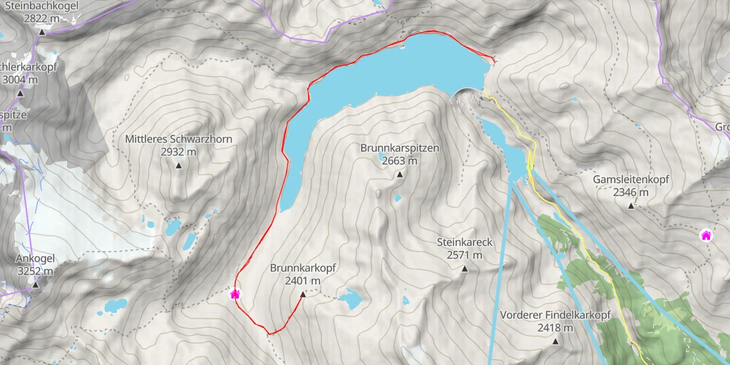 Map of the trail for Brunnkarkopf