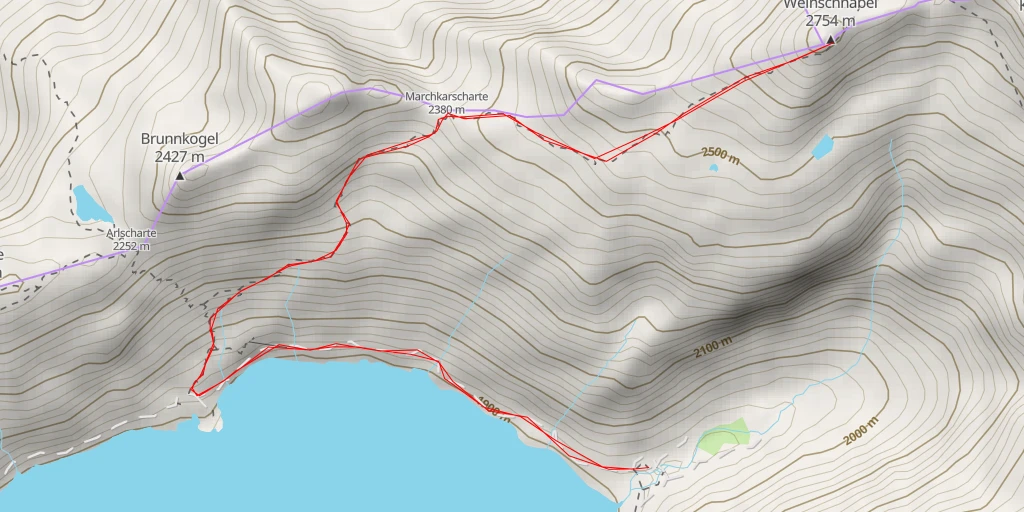 Map of the trail for Weinschnabel