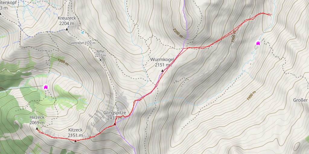 Map of the trail for Hirzeck