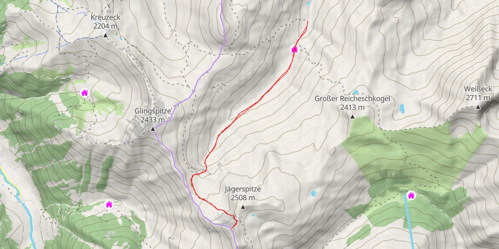 Map of the trail for Nebelkareck