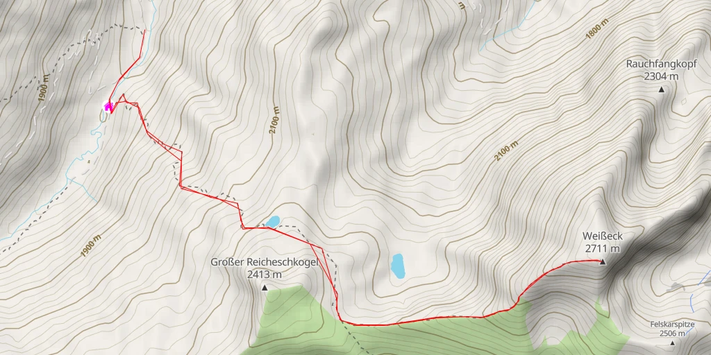 Map of the trail for Weißeck