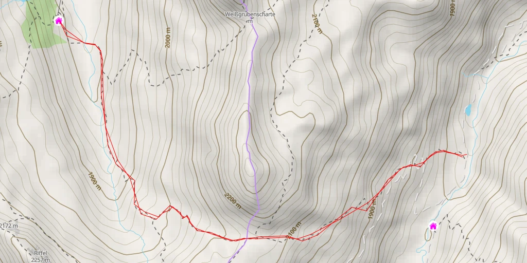 Map of the trail for Tappenkarseehütte