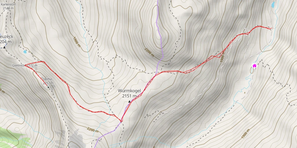 Map of the trail for Riffel