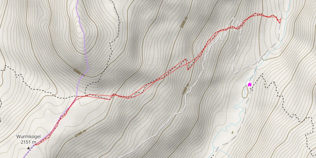 Map of the trail for Wurmkogel