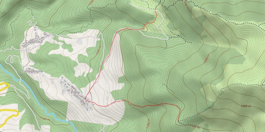 Map of the trail for Colle Innamorato