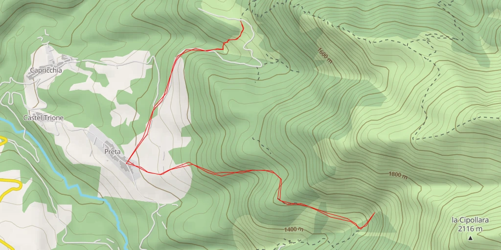 Carte de l'itinéraire :  Cascata di Ortanza