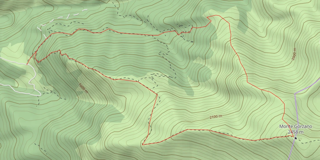 Carte de l'itinéraire :  Monte Gorzano