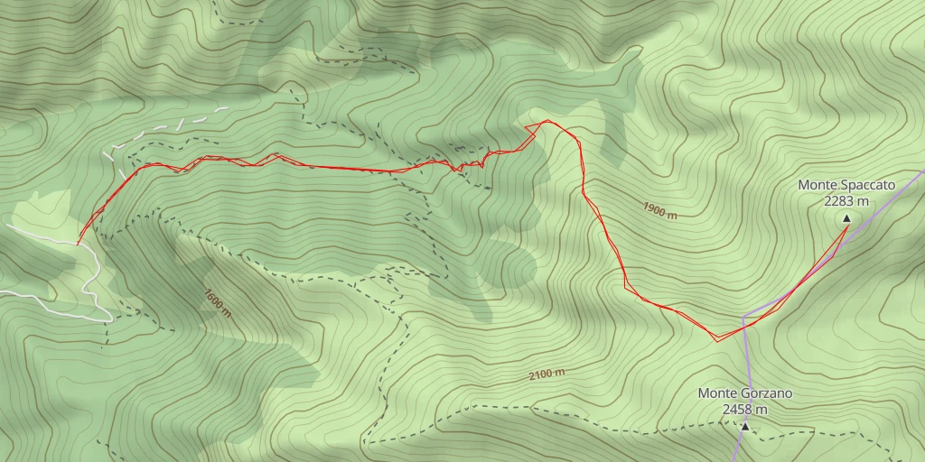 Carte de l'itinéraire :  Monte Spaccato