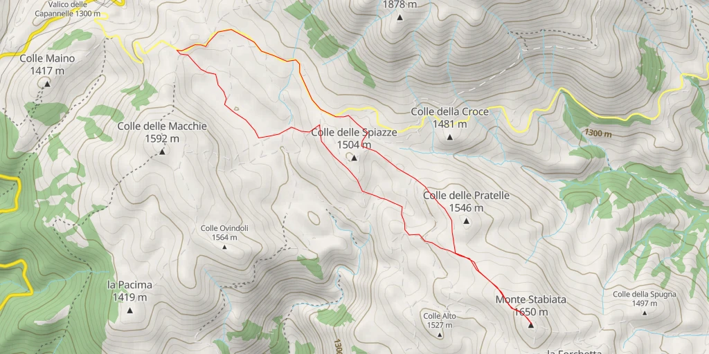 Map of the trail for Monte Stabiata