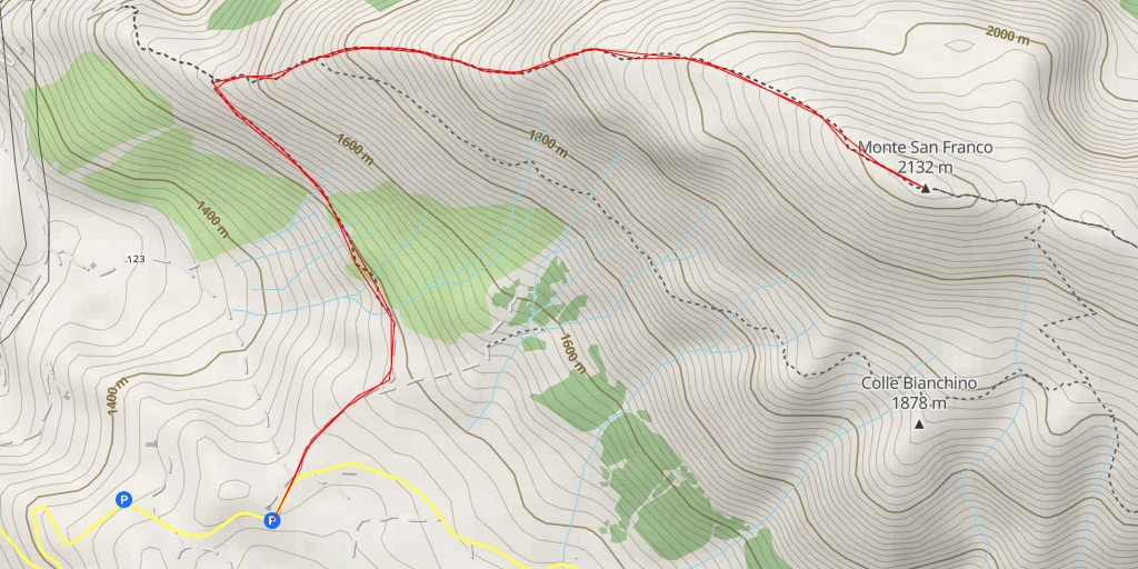 Map of the trail for Monte San Franco