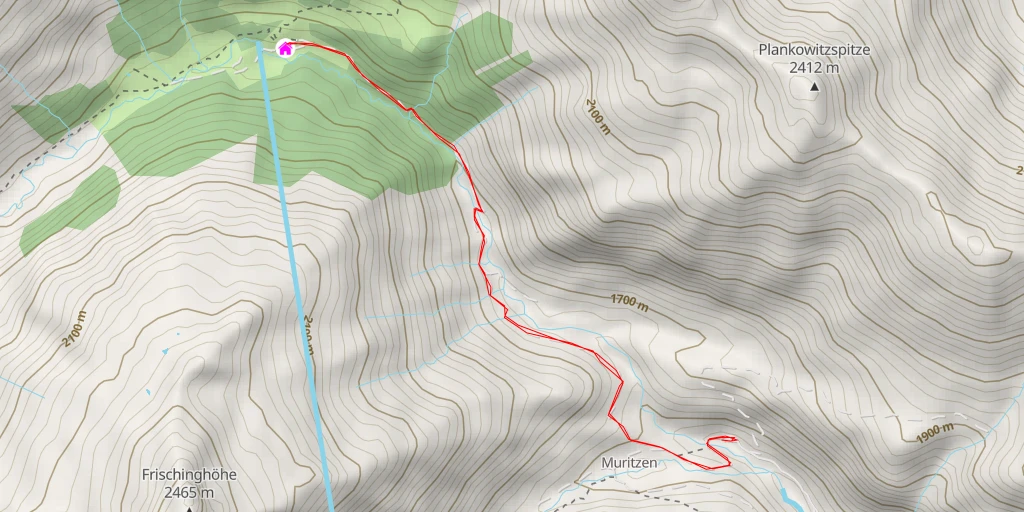 Map of the trail for Sticklerhütte