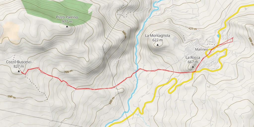 Map of the trail for Cozzo Buscesci