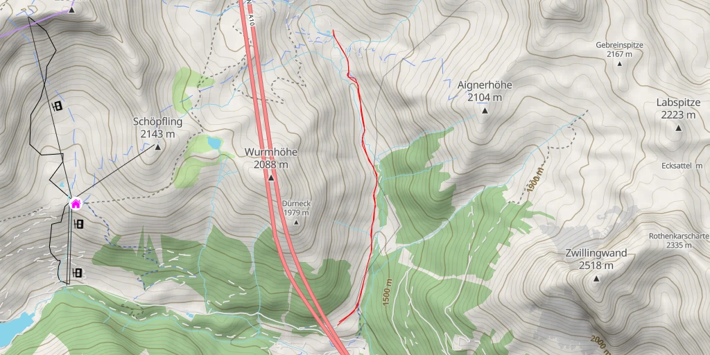 Map of the trail for Urbanbauernalm